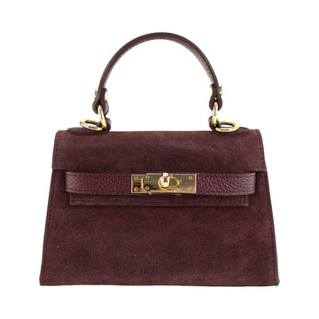 Bolso en Piel Pregato mini Latenza Ante Burdeos