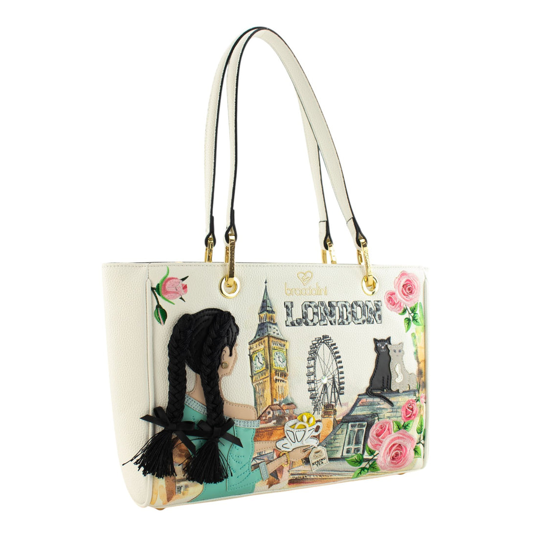 Bolso Shopper Braccialini Cartoline London