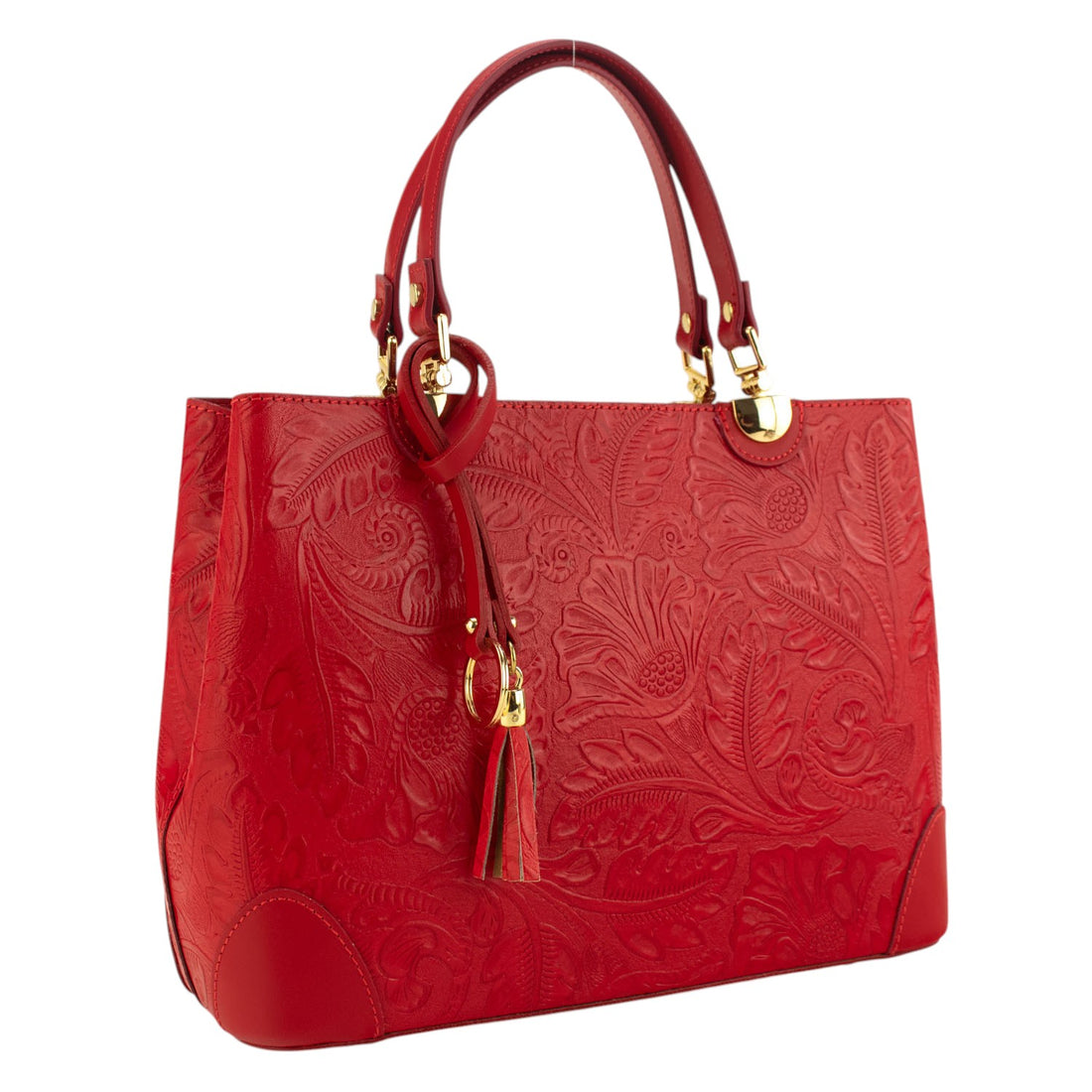 Bolso en piel Pregato Eleganza Grabado Rojo