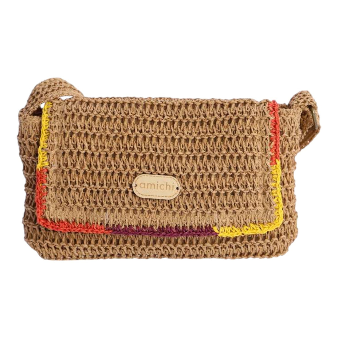 Bandolera Amichi rafia Forge Marrón - KimondoShop