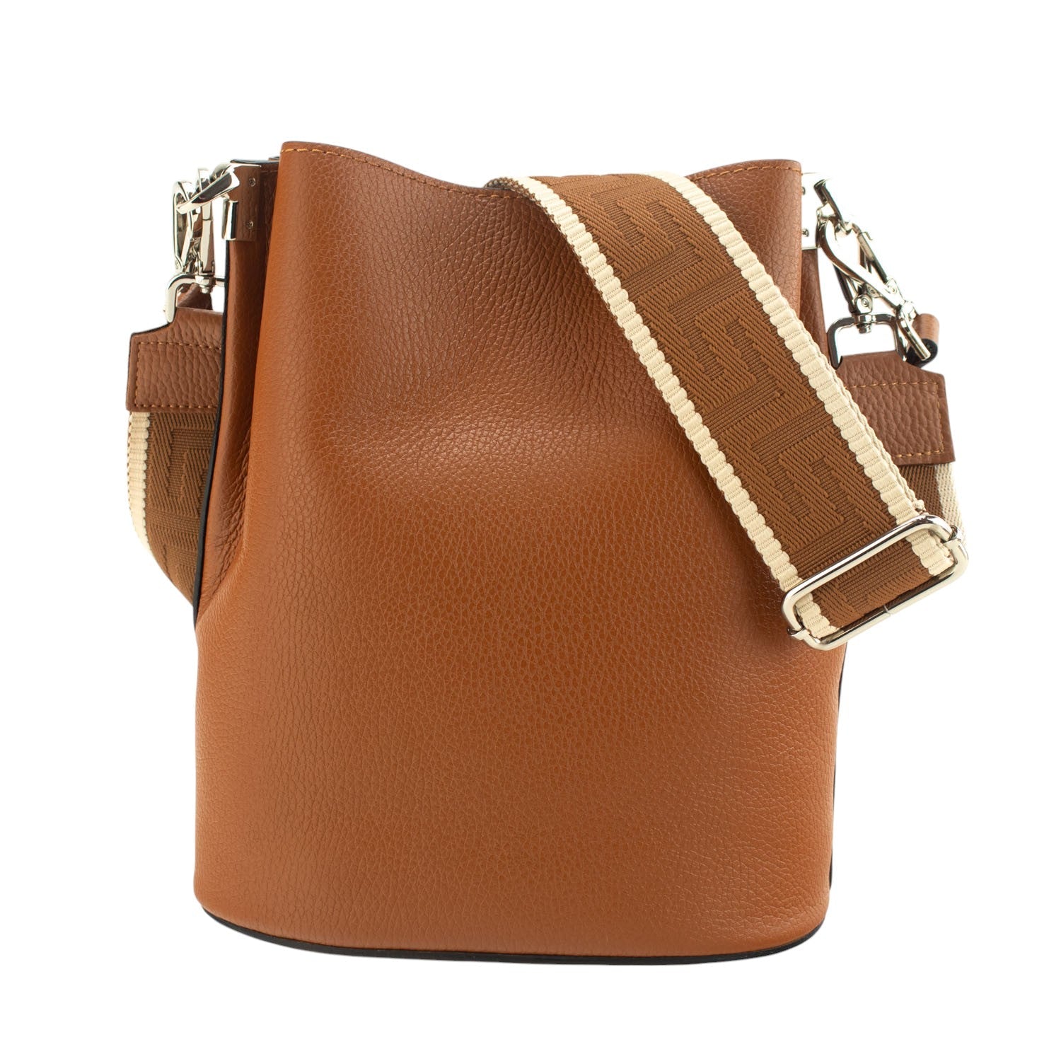 Bandolera Piel Pregato Secchio Camel medio - KimondoShop
