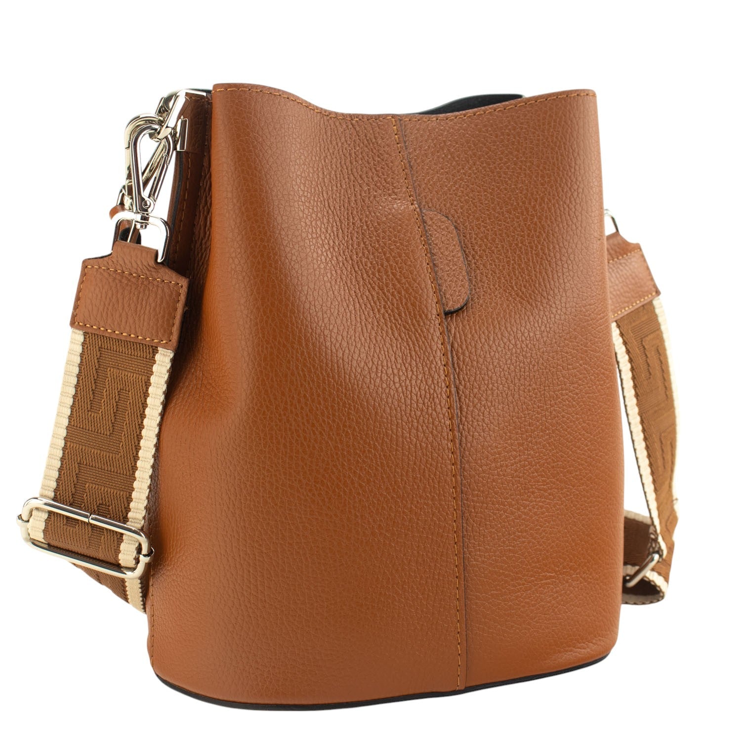 Bandolera Piel Pregato Secchio Camel medio - KimondoShop