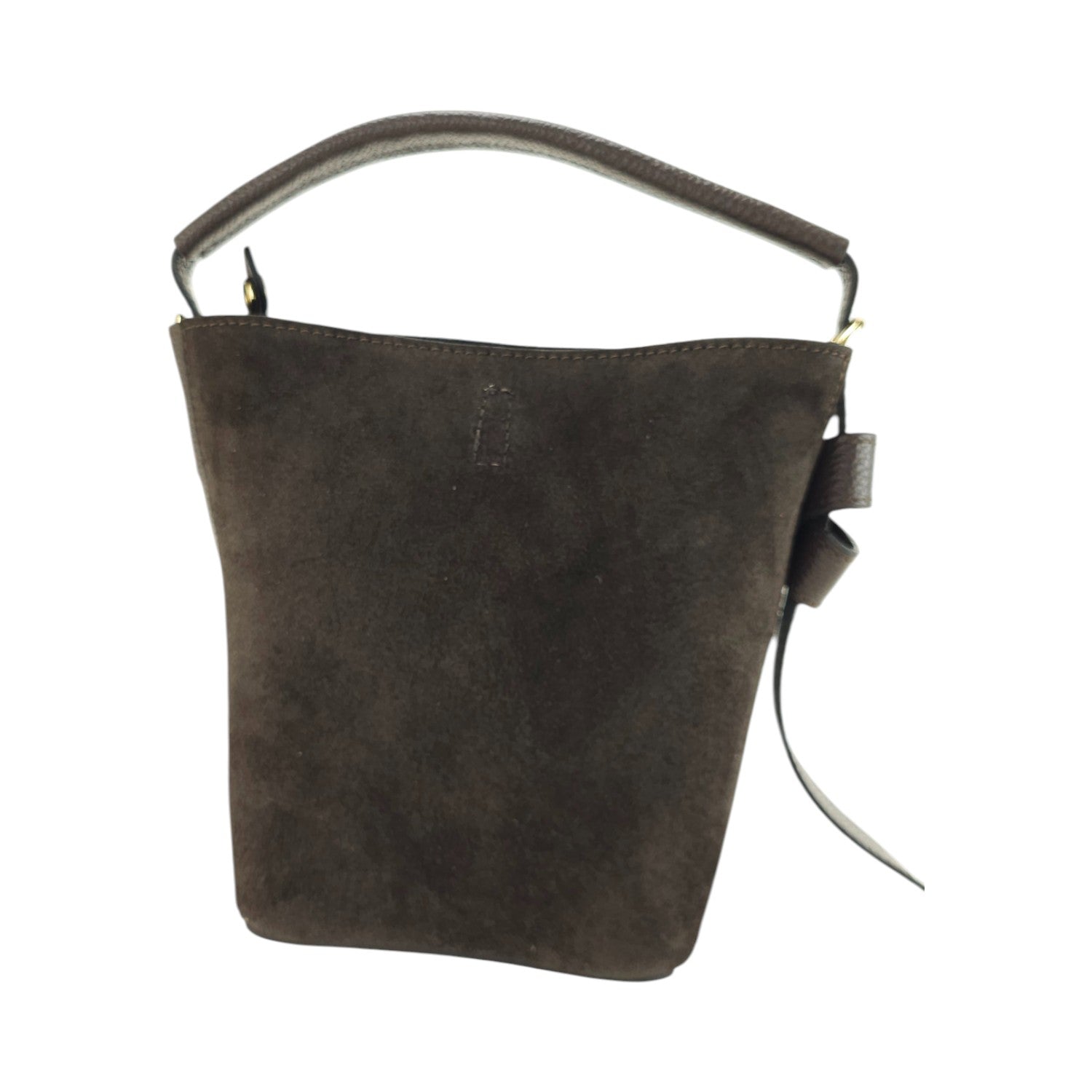 Bolso bucket en Piel Pregato Alessia Ante Chocolate - KimondoShop