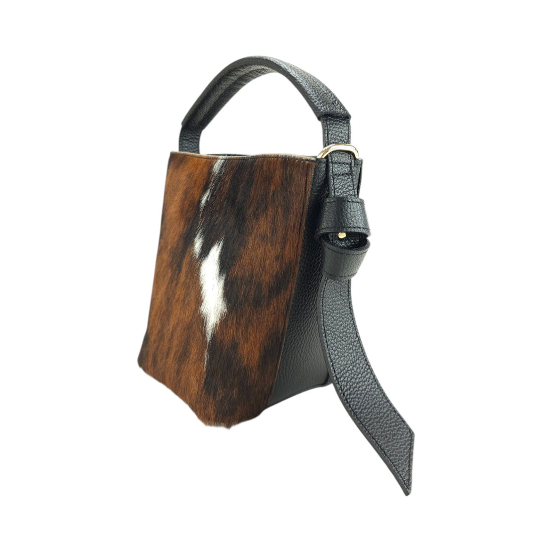 Bolso bucket en Piel Pregato Alessia Premium Brown - KimondoShop