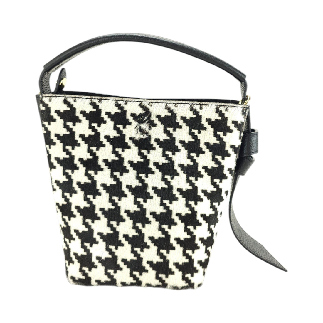 Bolso bucket en Piel Pregato Alessia Premium Pata de Gallo - KimondoShop