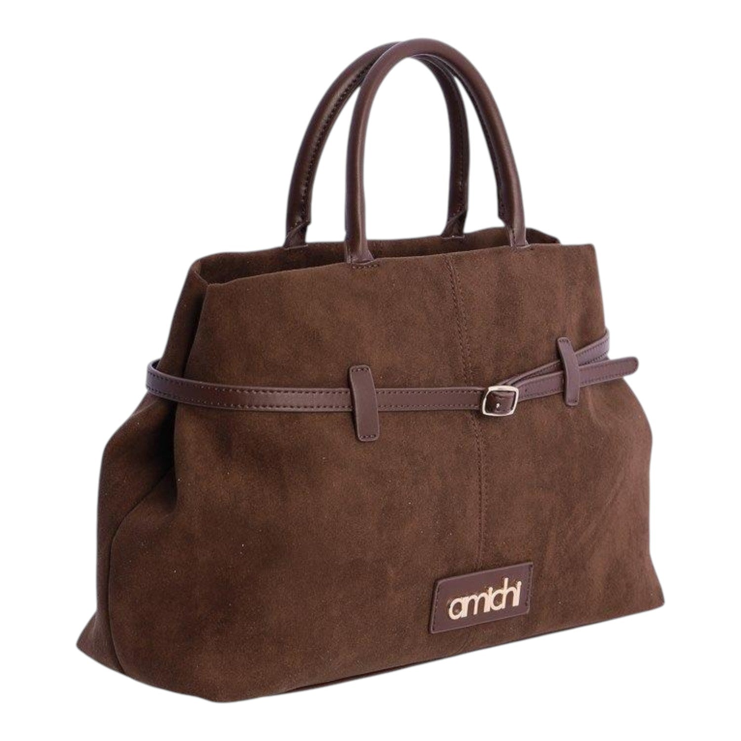Bolso de mano Amichi Seda Marrón - KimondoShop