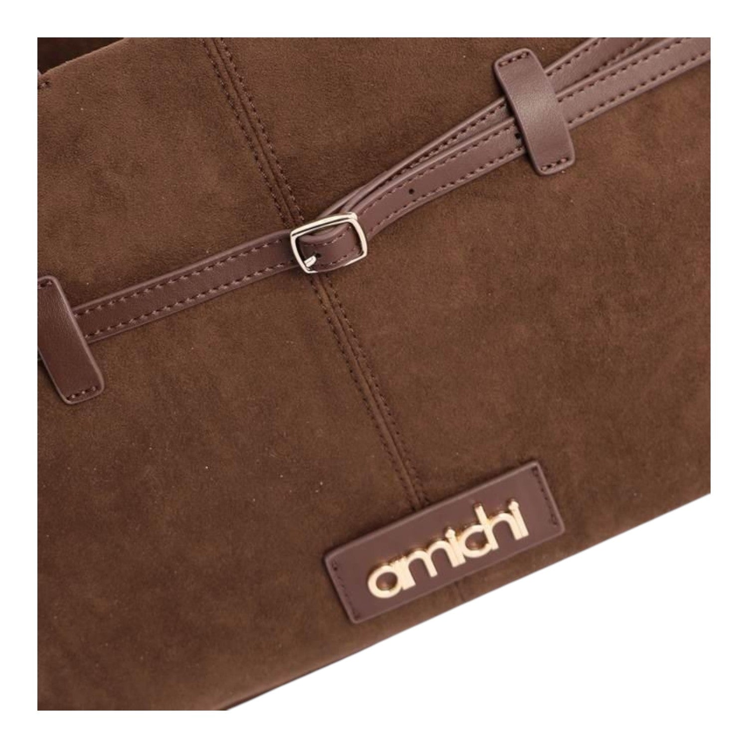 Bolso de mano Amichi Seda Marrón - KimondoShop