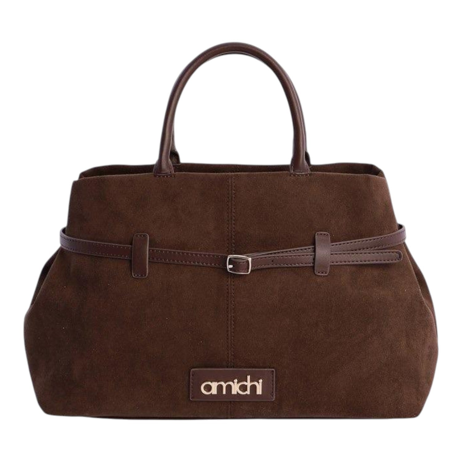 Bolso de mano Amichi Seda Marrón - KimondoShop