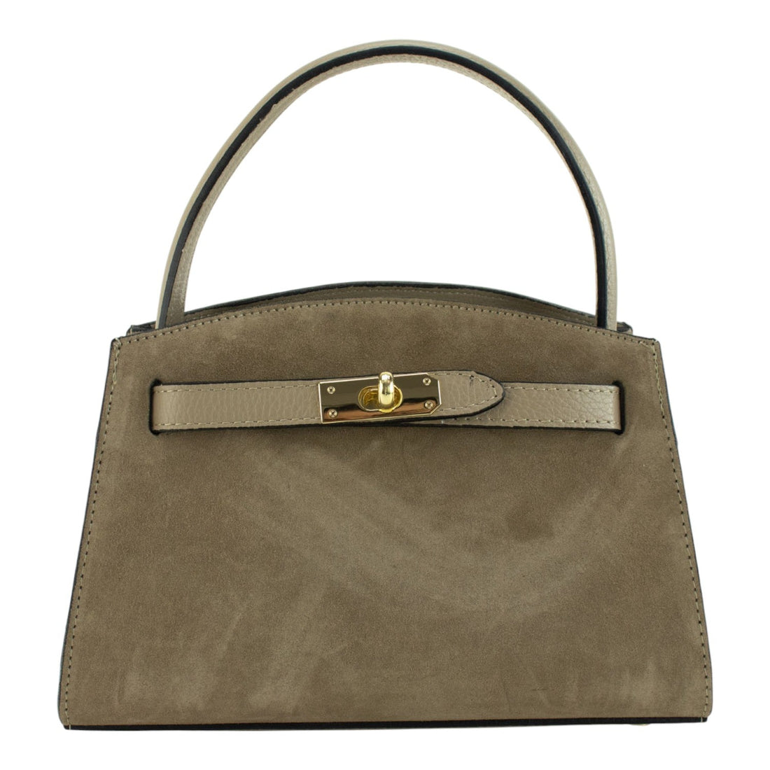 Bolso de mano en piel Pregato Nuit Ante Taupe - KimondoShop