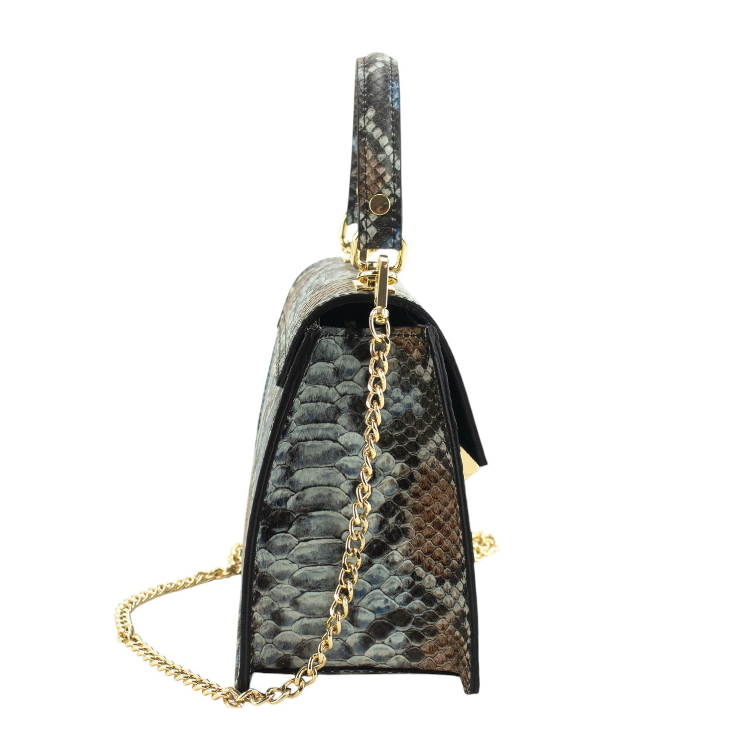 Bolso de mano Piel Pregato Gekko Azul gris - KimondoShop