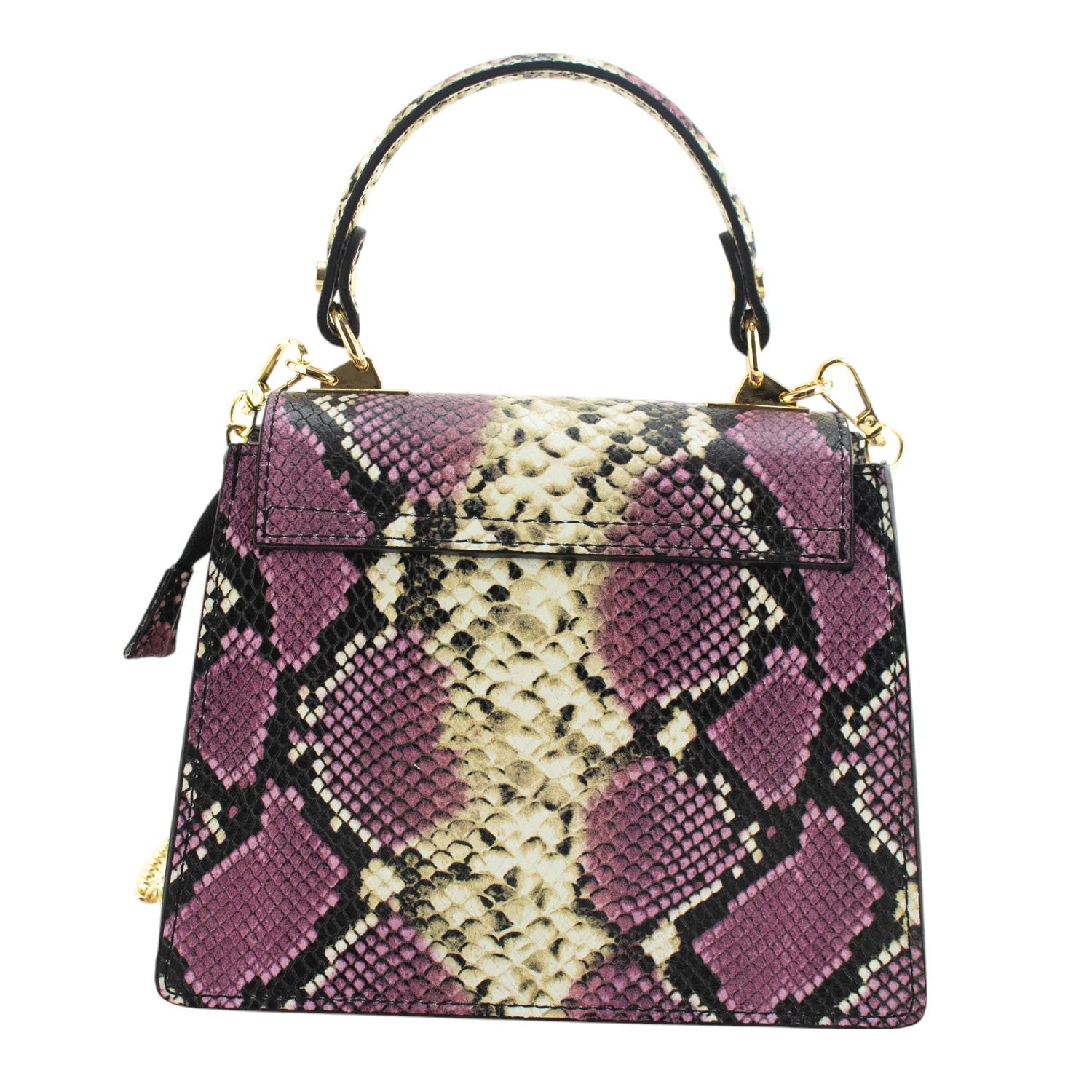 Bolso de mano Piel Pregato Gekko Lila Beige - KimondoShop