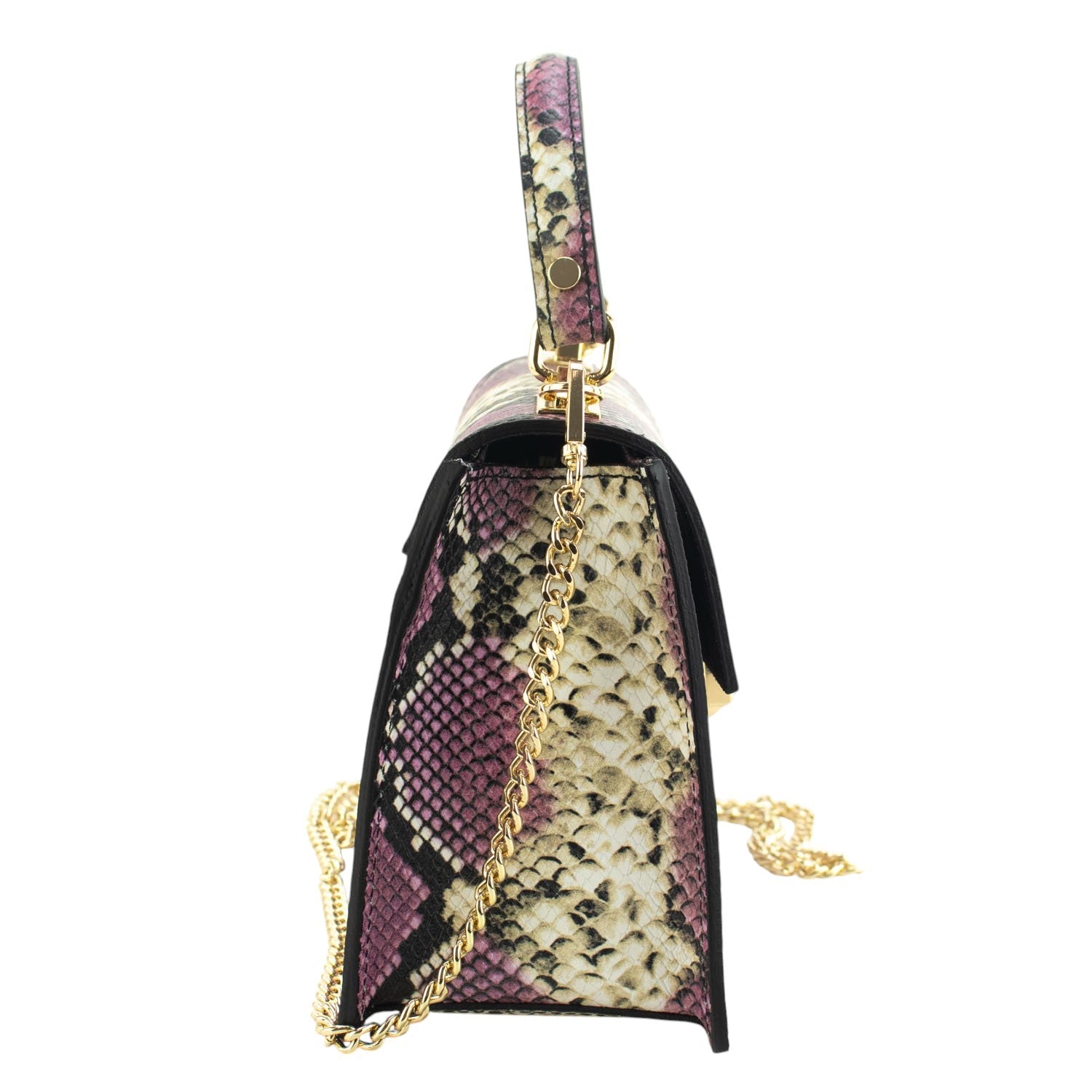 Bolso de mano Piel Pregato Gekko Lila Beige - KimondoShop