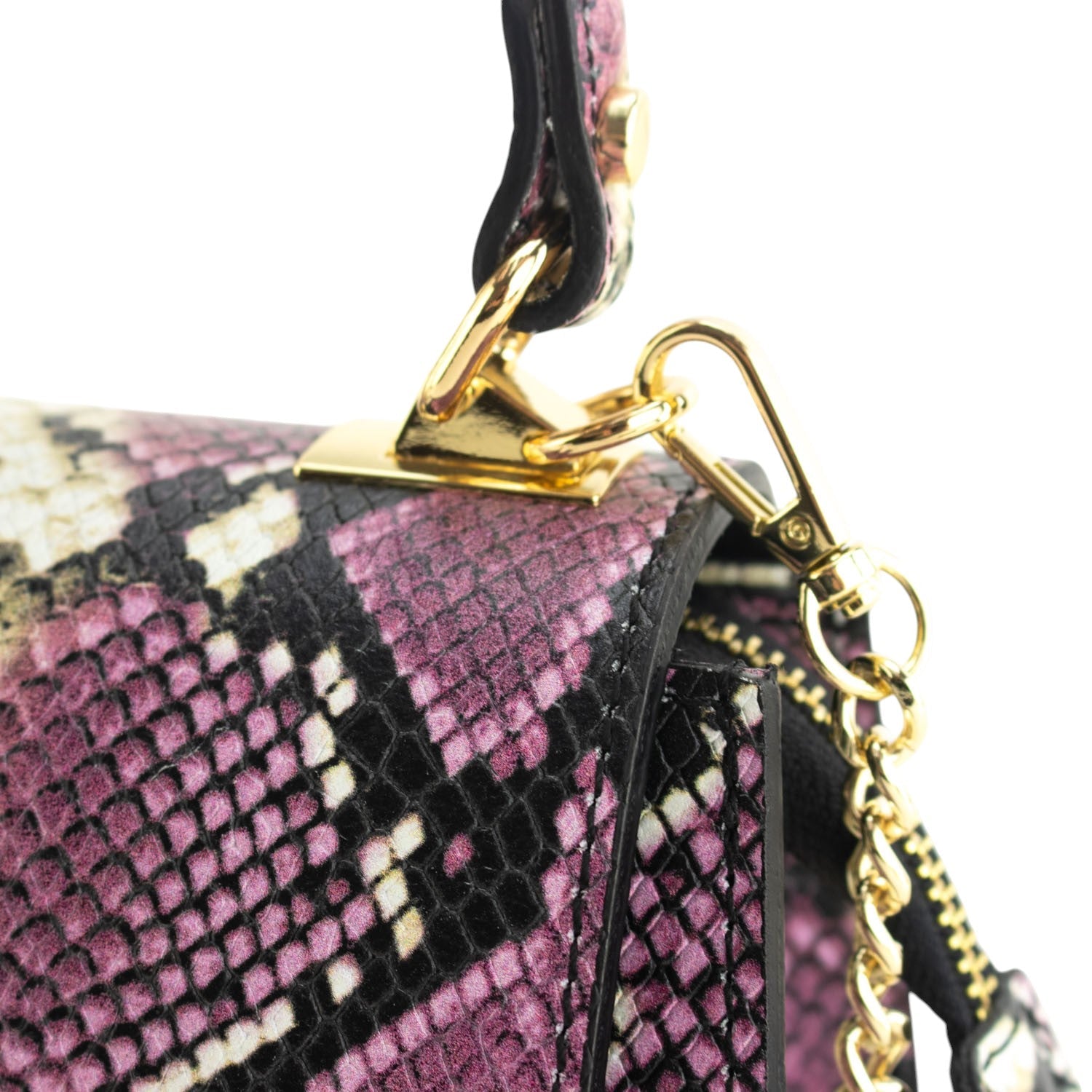Bolso de mano Piel Pregato Gekko Lila Beige - KimondoShop