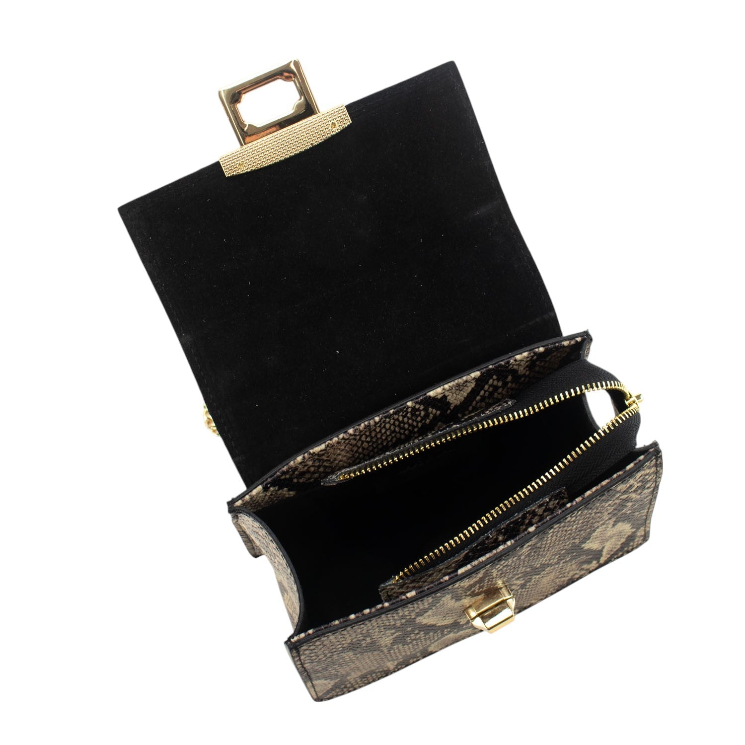 Bolso de mano Piel Pregato Gekko Marrón Dorado - KimondoShop