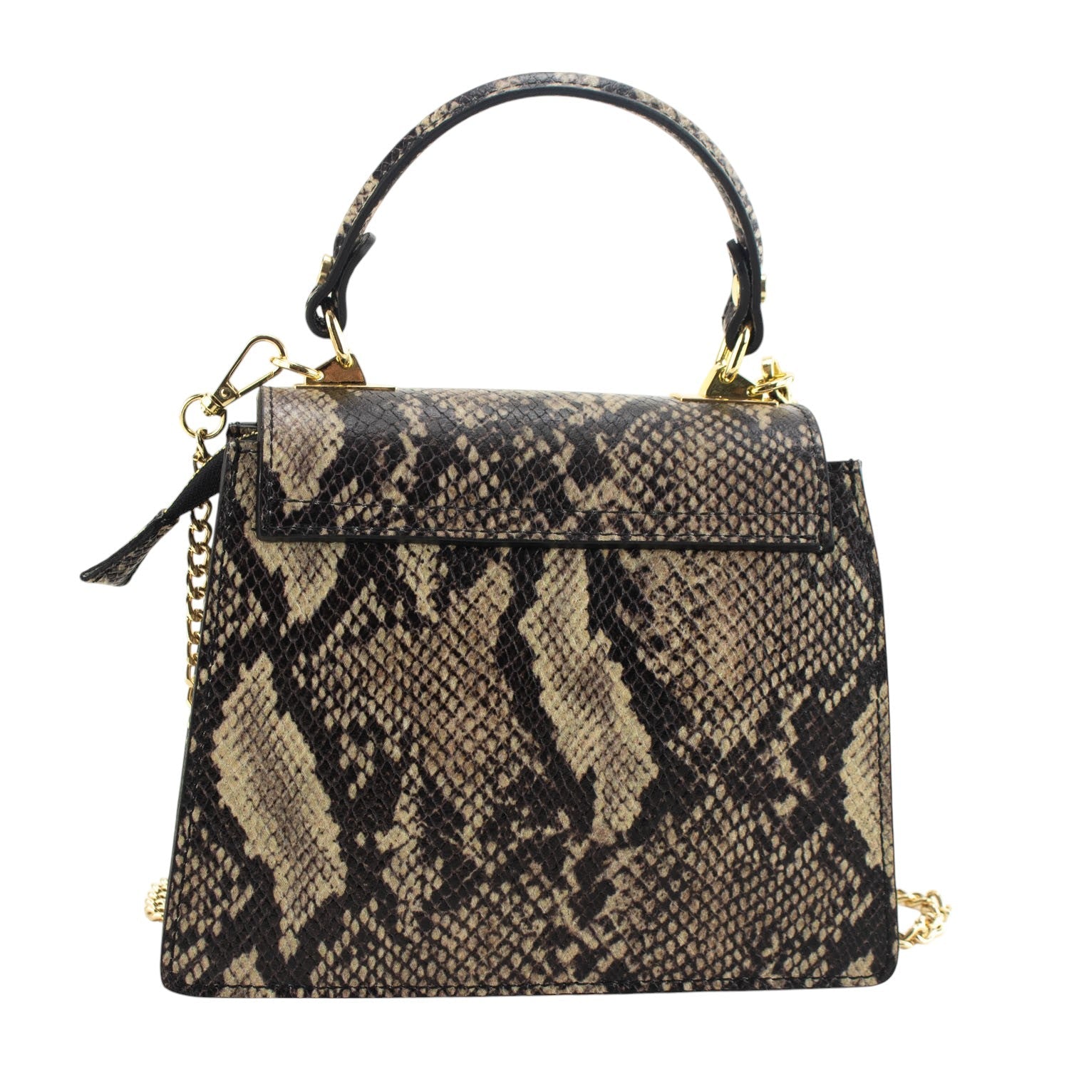 Bolso de mano Piel Pregato Gekko Marrón Dorado - KimondoShop