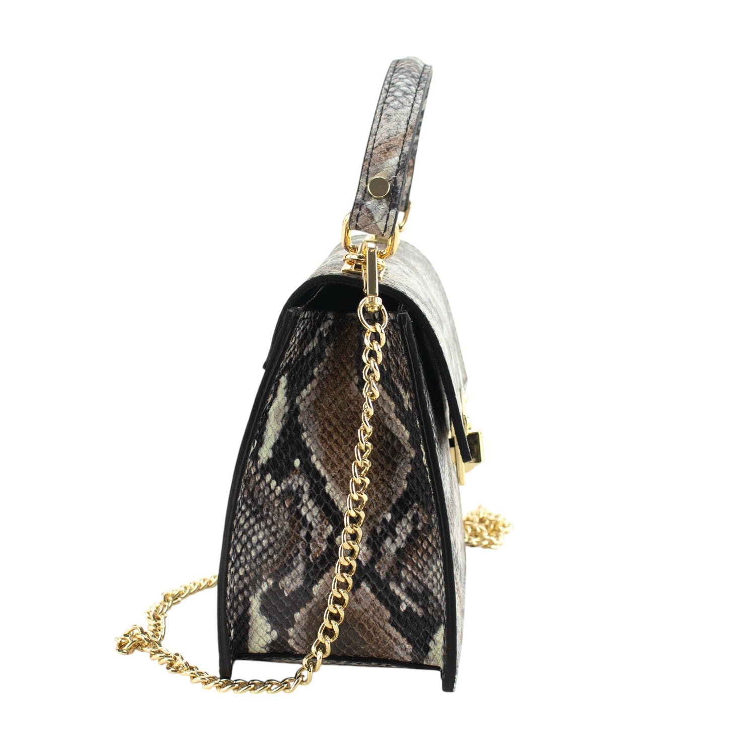 Bolso de mano Piel Pregato Gekko Marrón Gris - KimondoShop