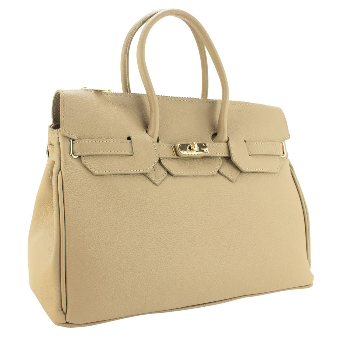 Bolso de Piel Pregato Juliette Taupe crema - KimondoShop
