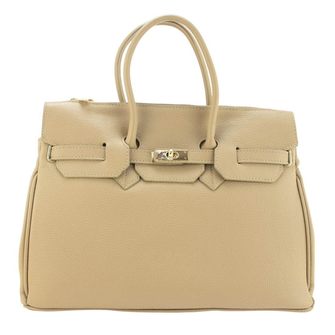 Bolso de Piel Pregato Juliette Taupe crema - KimondoShop