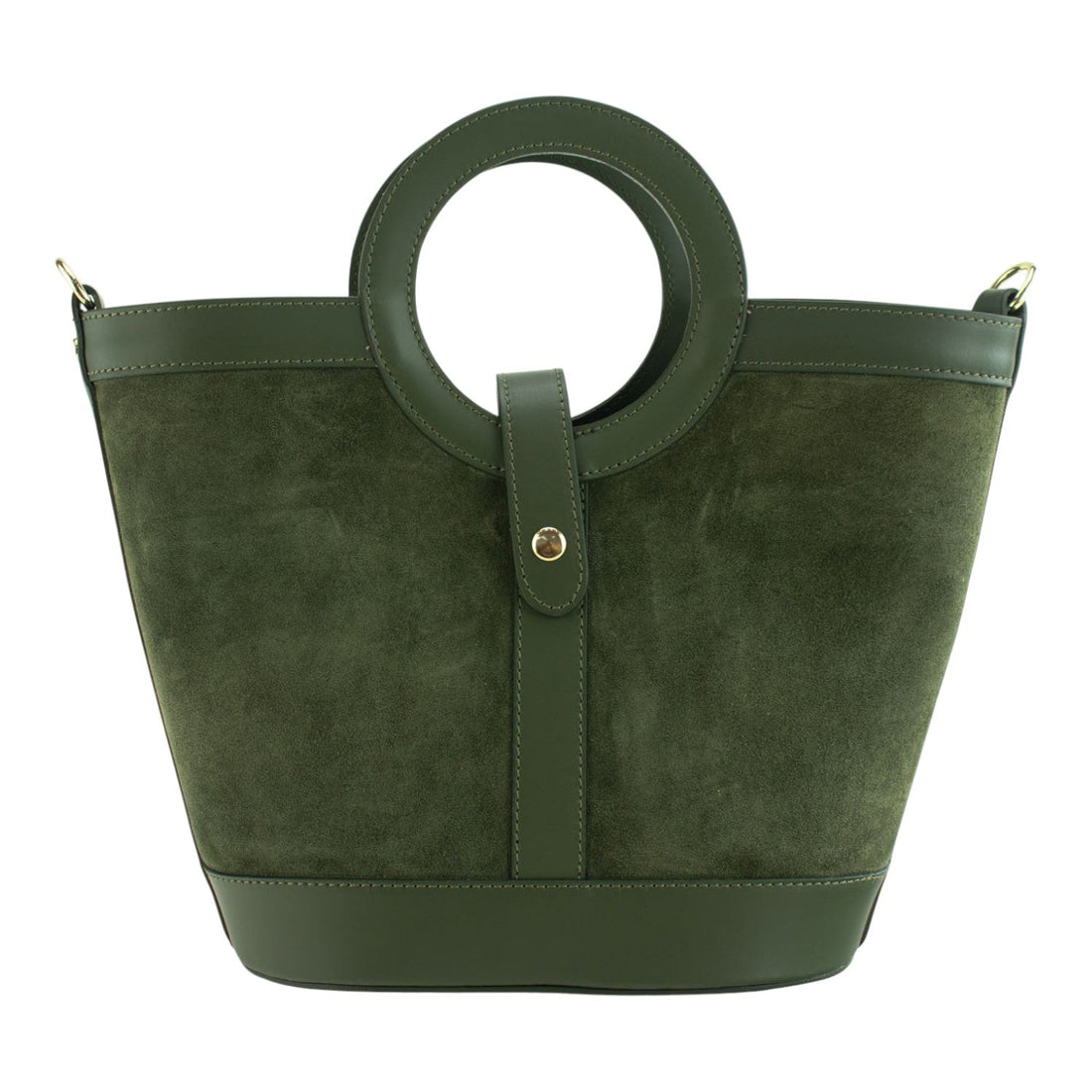 Bolso en piel Pregato Armonia Ante Verde - KimondoShop
