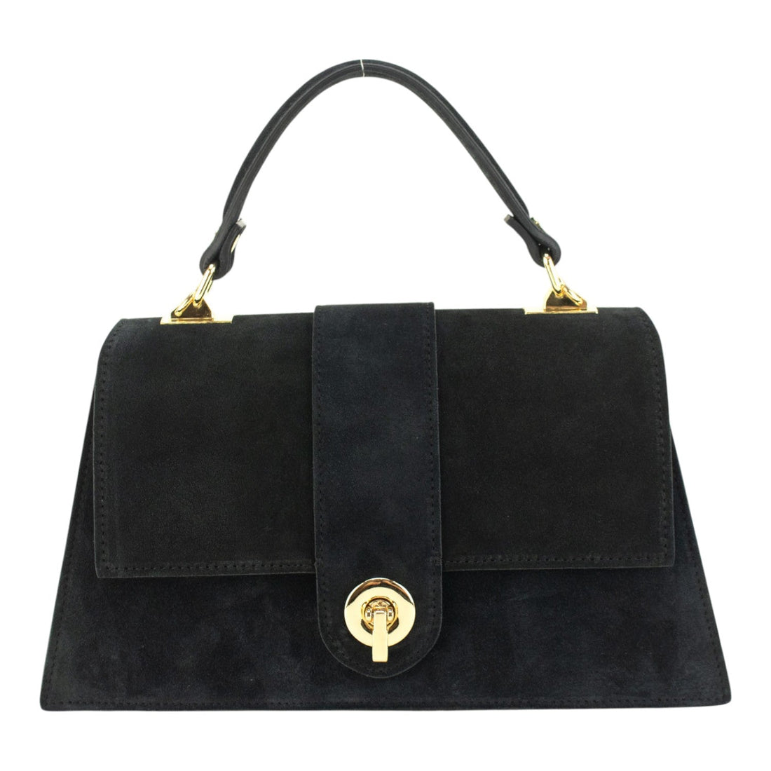 Bolso en piel Pregato Camelia Ante Negro - KimondoShop