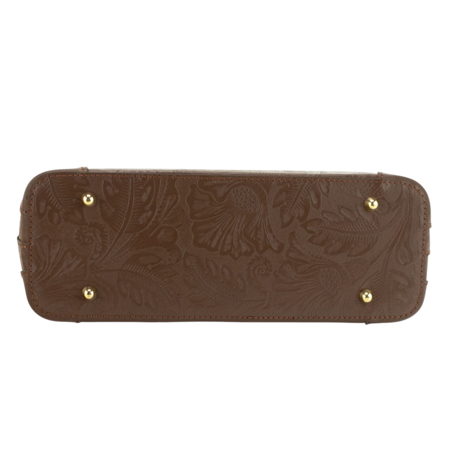 Bolso en piel Pregato Eleganza Grabado Marrón - KimondoShop