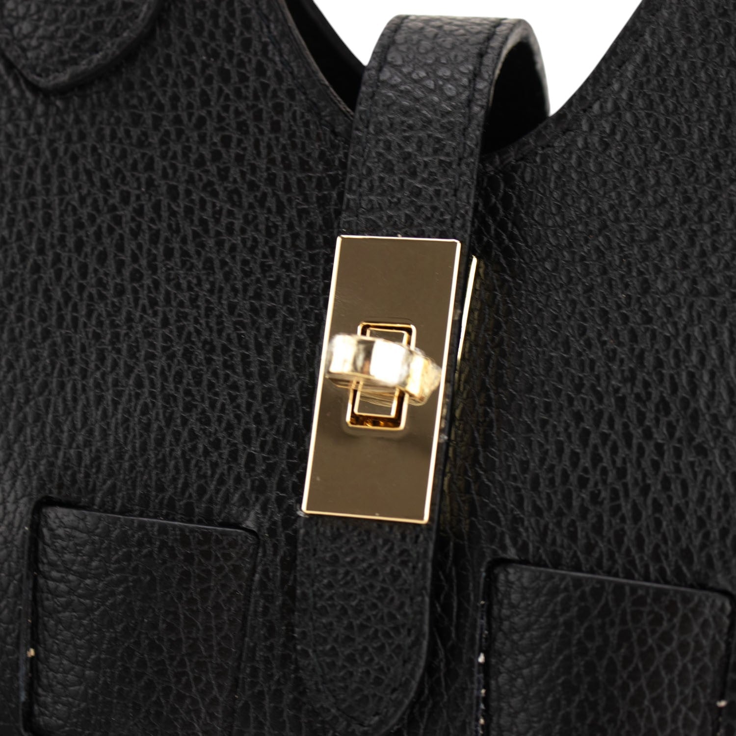 Bolso en Piel Pregato Piccolo tape Negro - KimondoShop