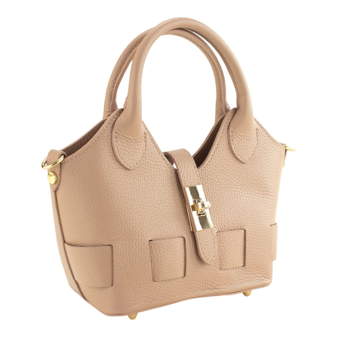 Bolso en Piel Pregato Piccolo tape Nude - KimondoShop
