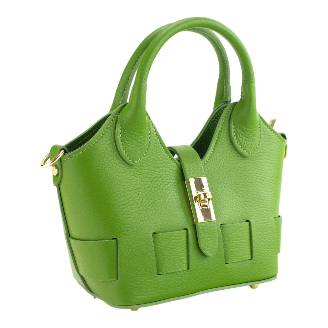Bolso en Piel Pregato Piccolo tape Verde manzana - KimondoShop