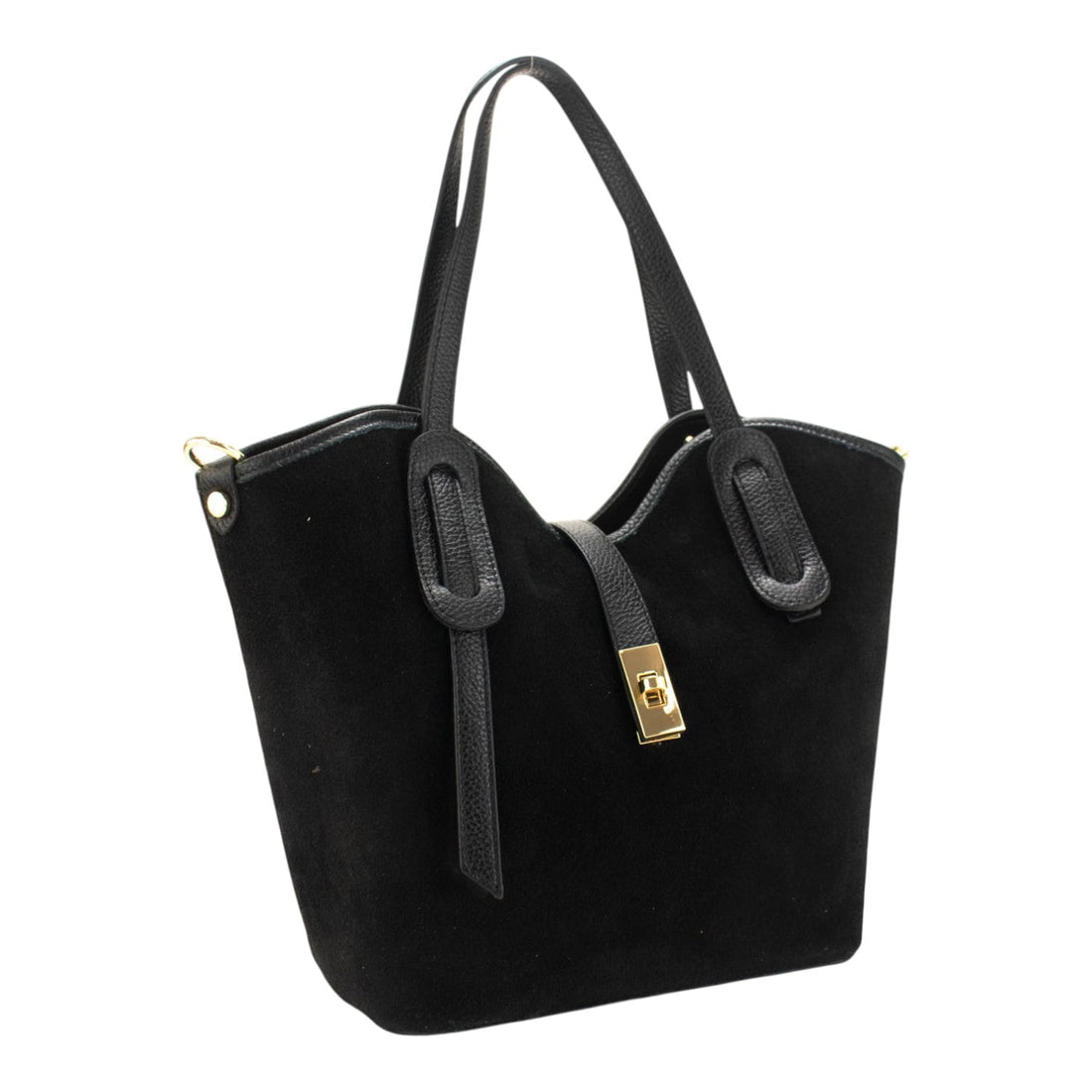 Bolso en Piel Pregato Siena Ante Negro - KimondoShop