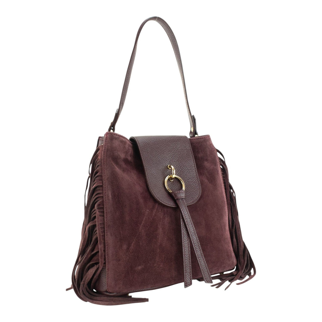 Bolso en piel Pregato Solenne Ante Burdeos - KimondoShop