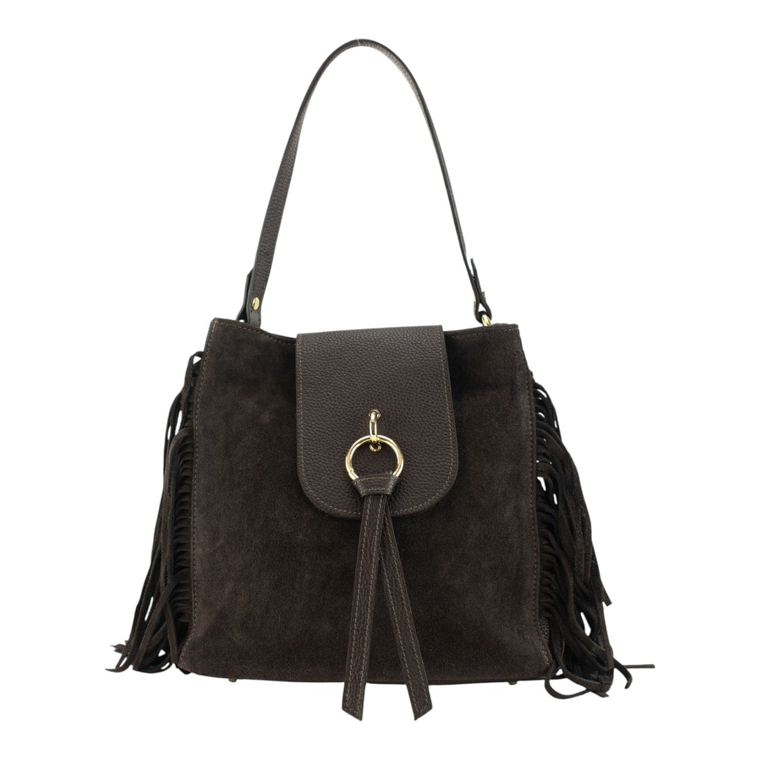 Bolso en piel Pregato Solenne Ante Chocolate - KimondoShop
