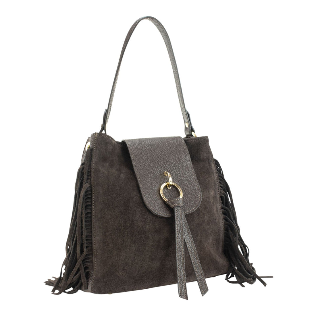 Bolso en piel Pregato Solenne Ante Chocolate - KimondoShop
