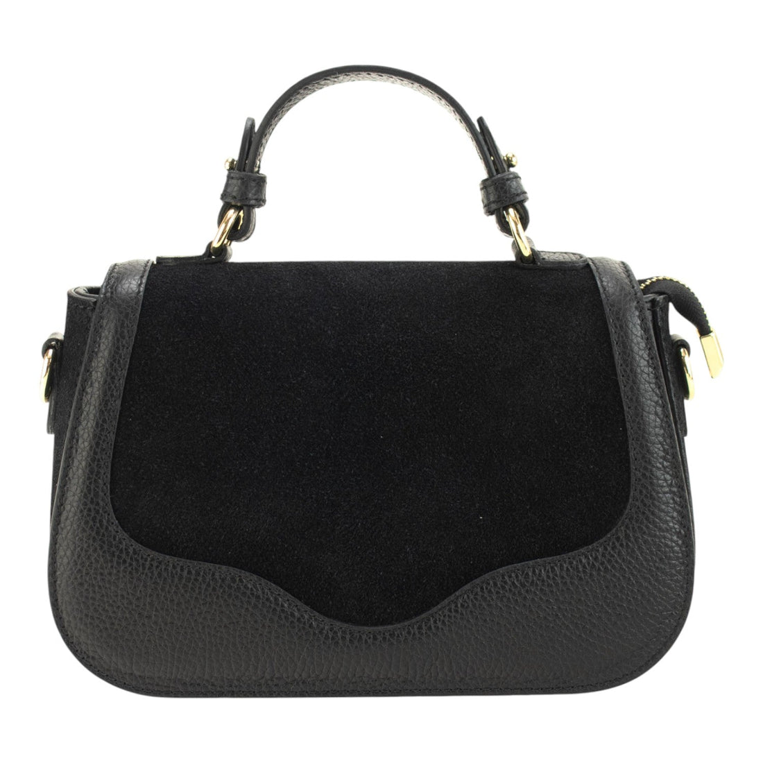 Bolso en piel Pregato Velluto Ante Negro - KimondoShop