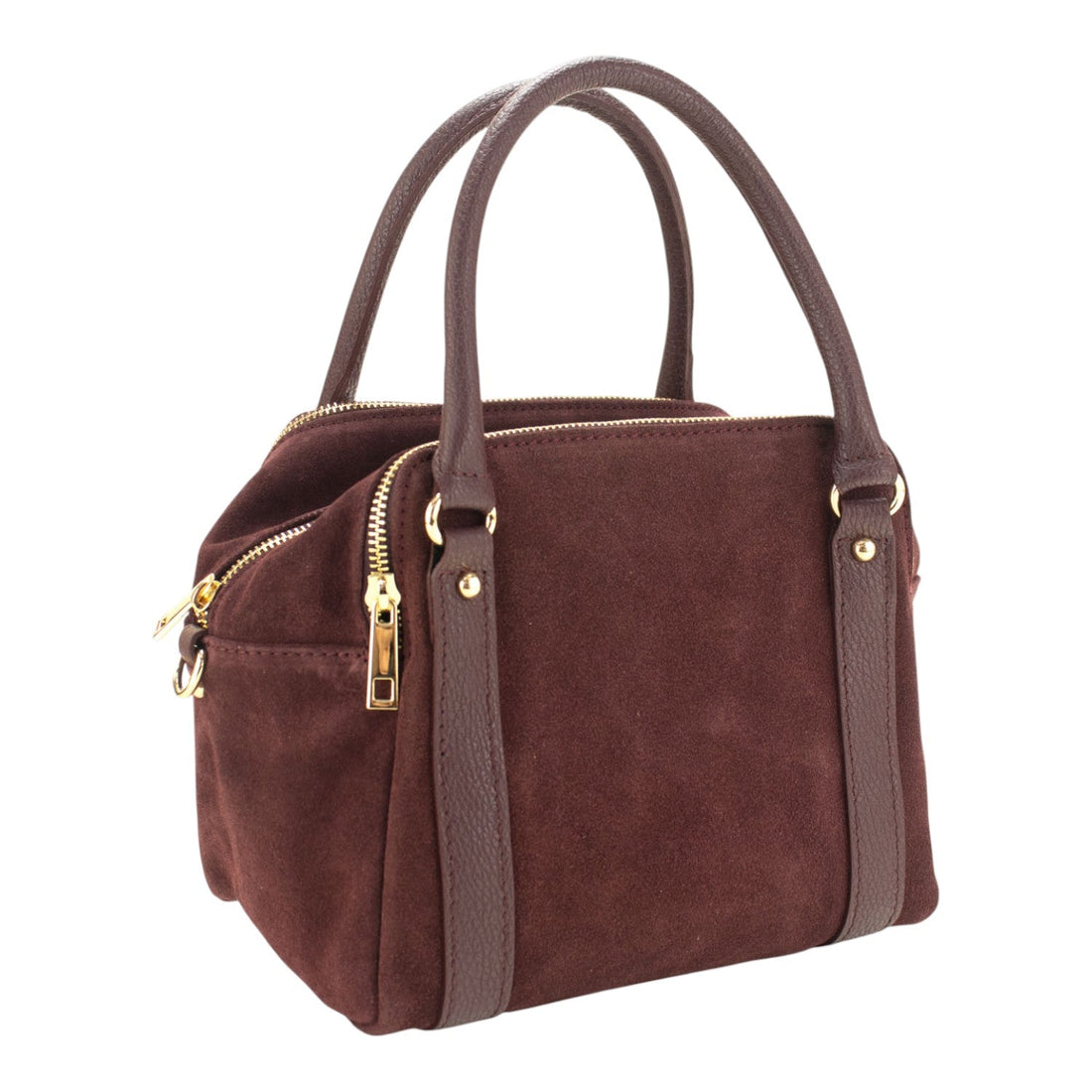 Bolso en Piel Pregato Verona Ante Burdeos - KimondoShop