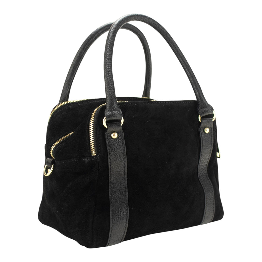 Bolso en Piel Pregato Verona Ante Negro - KimondoShop
