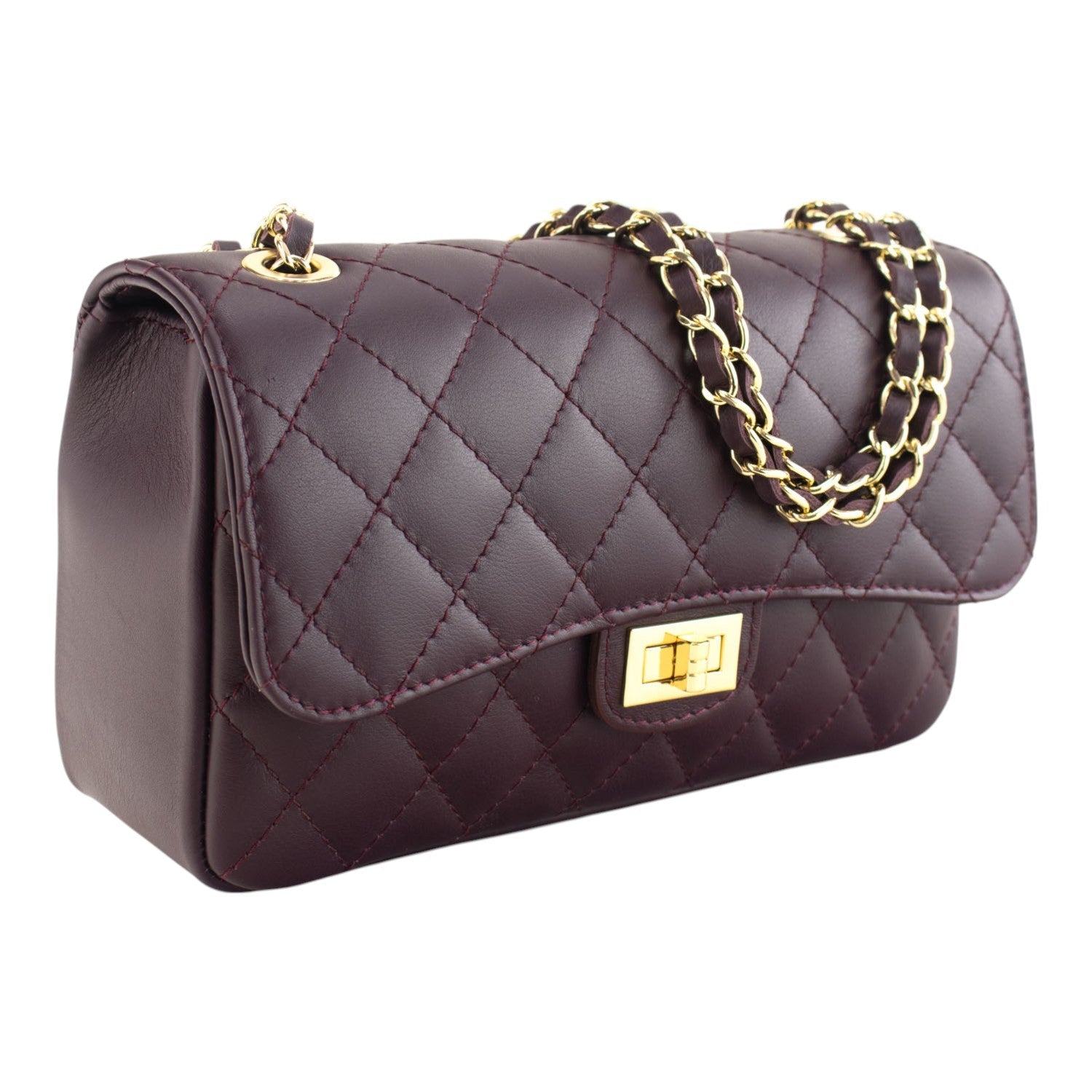 Bolso Piel Pregato Classy Burdeos oscuro - KimondoShop