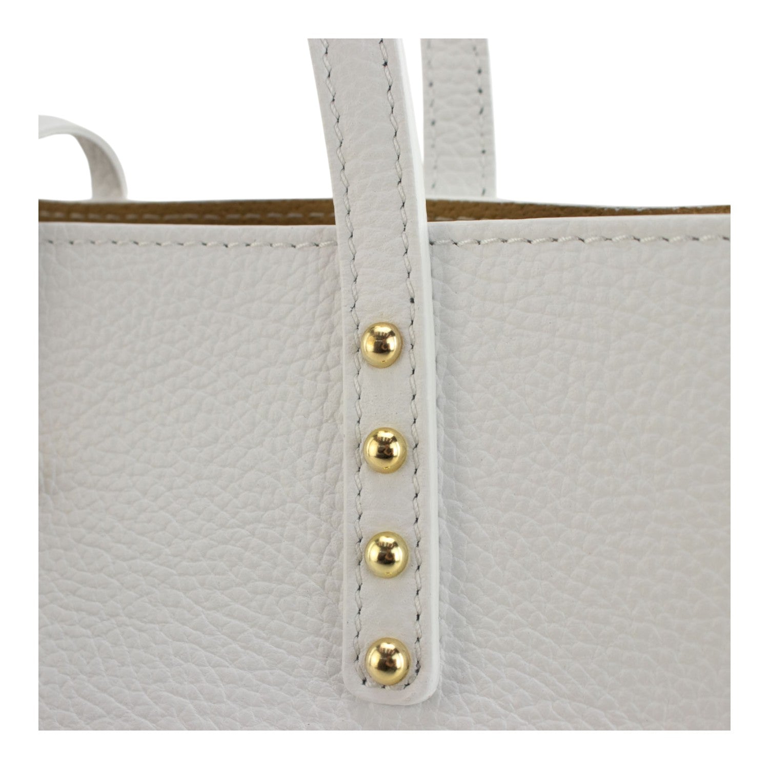 Bolso Shopper en Piel Pregato Loggia Blanco - KimondoShop