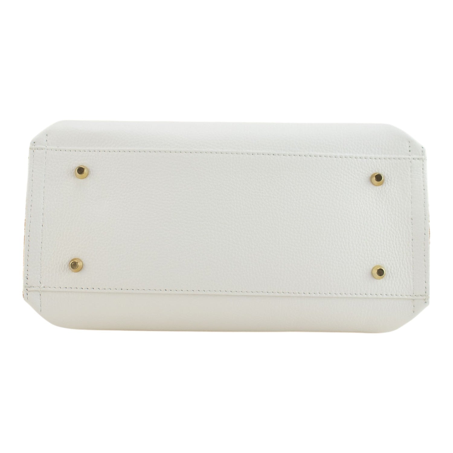 Bolso Shopper en Piel Pregato Loggia Blanco - KimondoShop