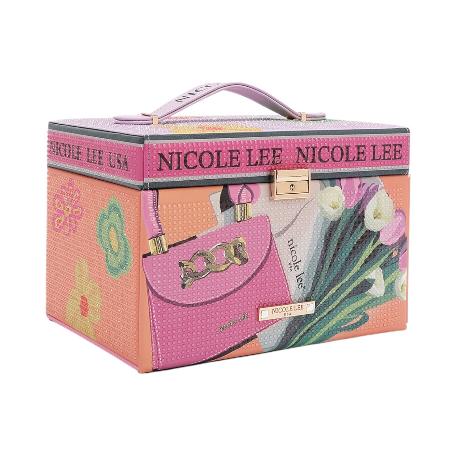 Joyero grande con pedrería Nicole lee Violet Blossom - KimondoShop