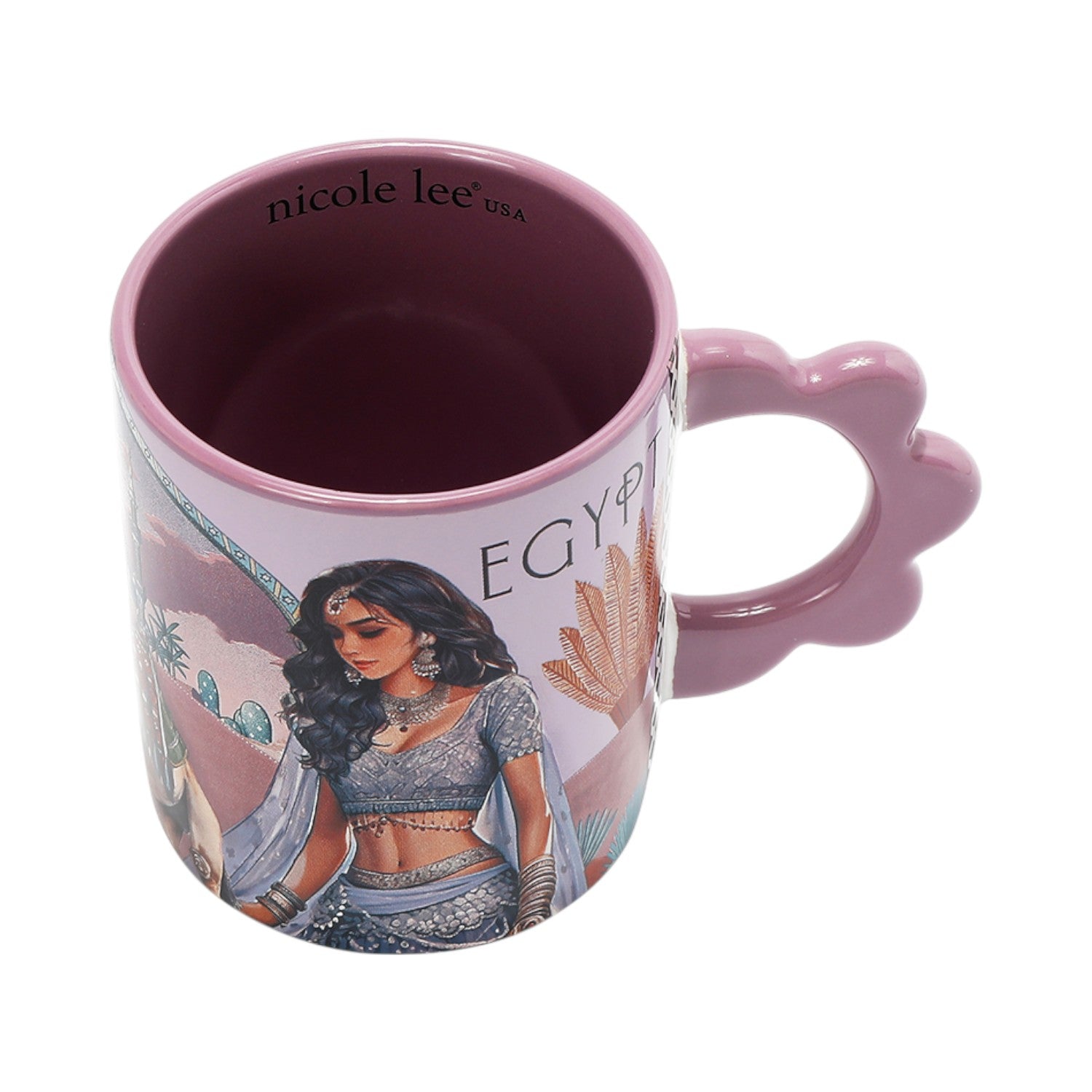 Taza cerámica asa flor Nicole Lee Queen Cleopatra - KimondoShop