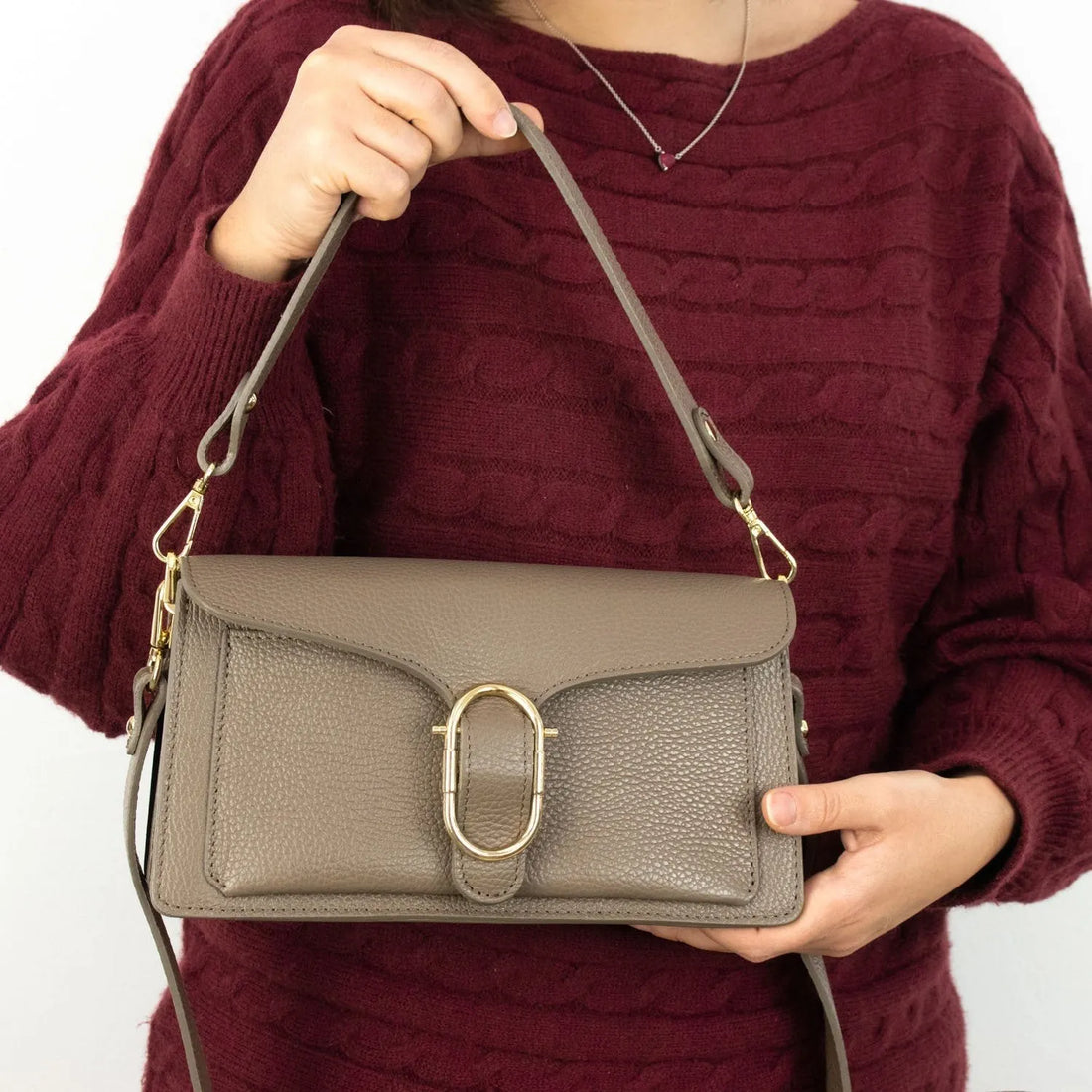 Pregato Fibula Leather Shoulder Bag