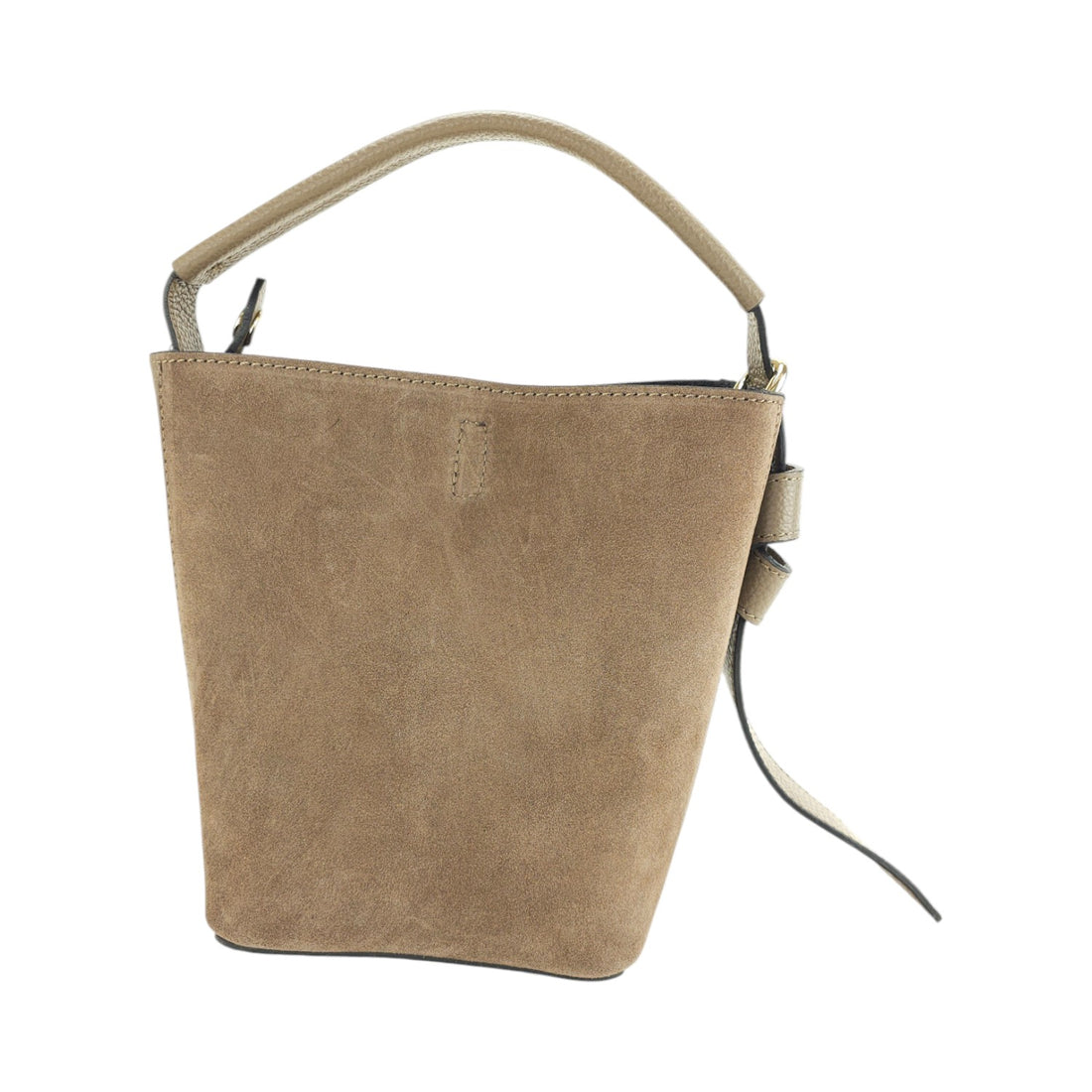 Bolso bucket en Piel Pregato Alessia Ante Taupe