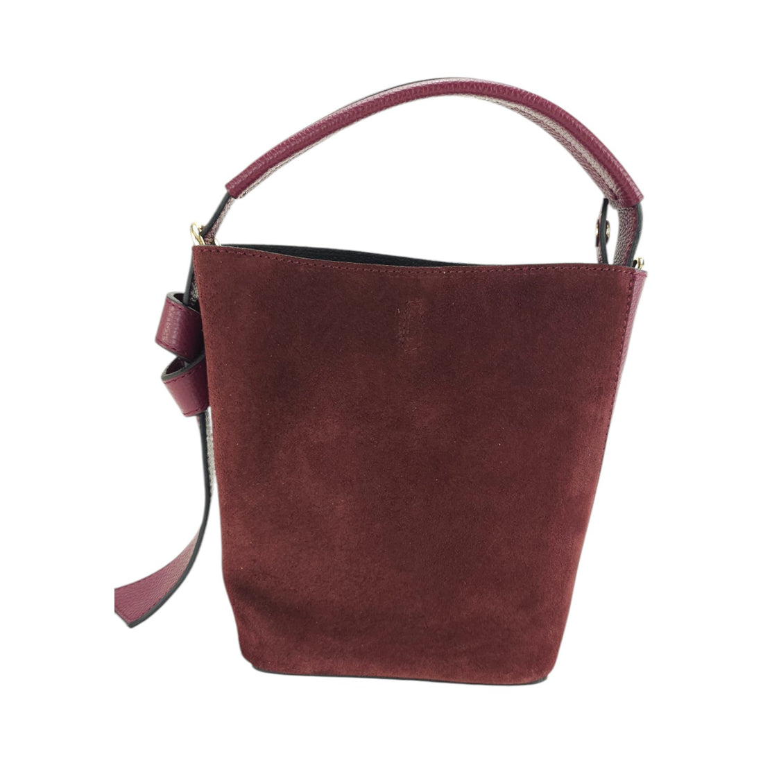 Bolso bucket en Piel Pregato Alessia Ante Burdeos