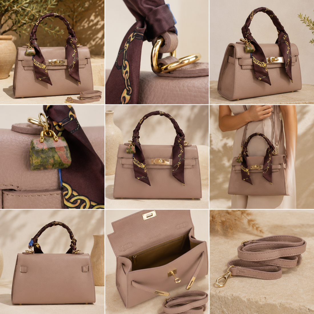 Bolso en Piel Pregato Grazia Nude