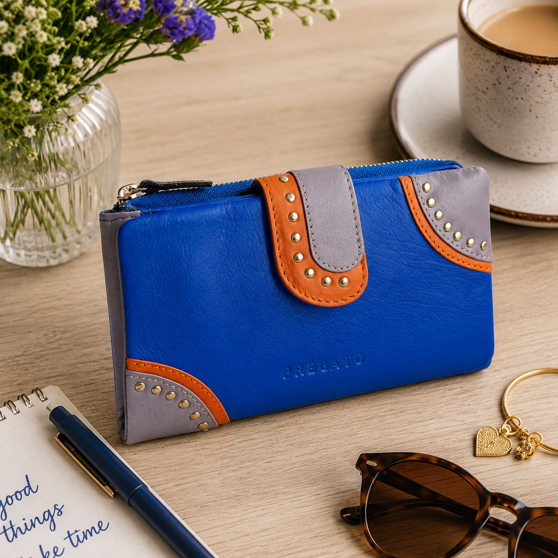 Billetero de piel Premium Pregato Capri Intenso - KimondoShop