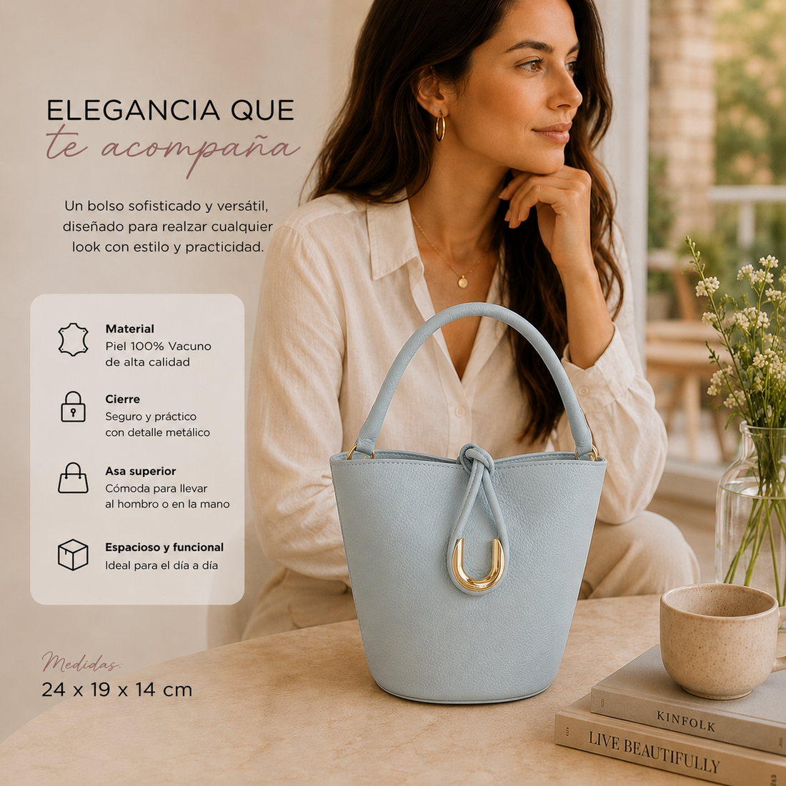Bolso de mano Pregato Noa Azul