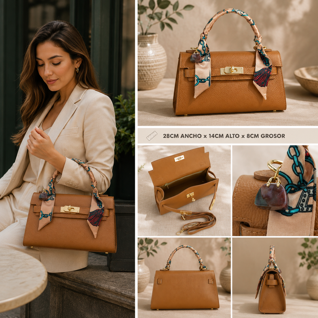 Bolso en Piel Pregato Grazia Cuero