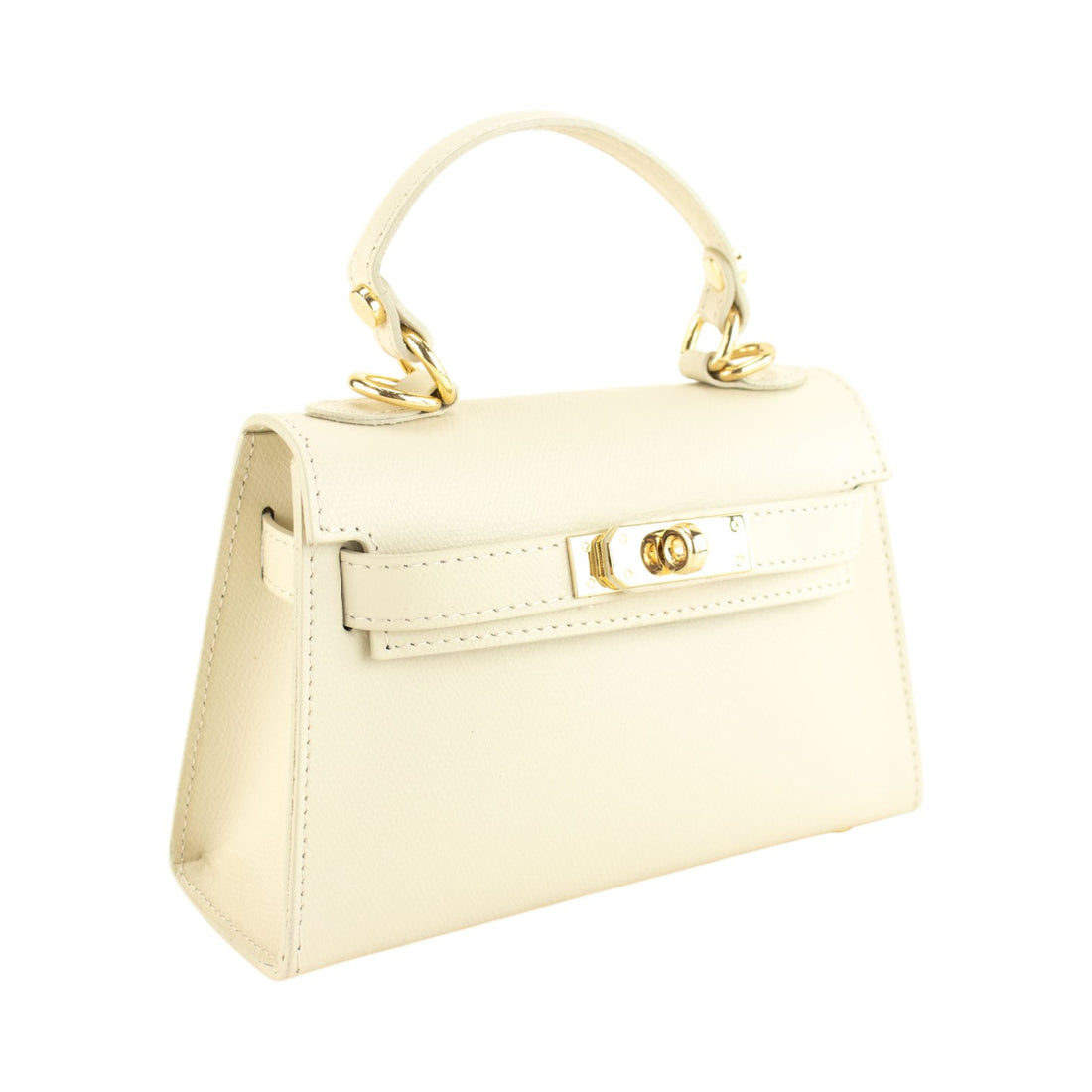 Bolso en Piel Pregato mini Latenza Beige