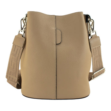 Bandolera Piel Pregato Secchio Taupe crema