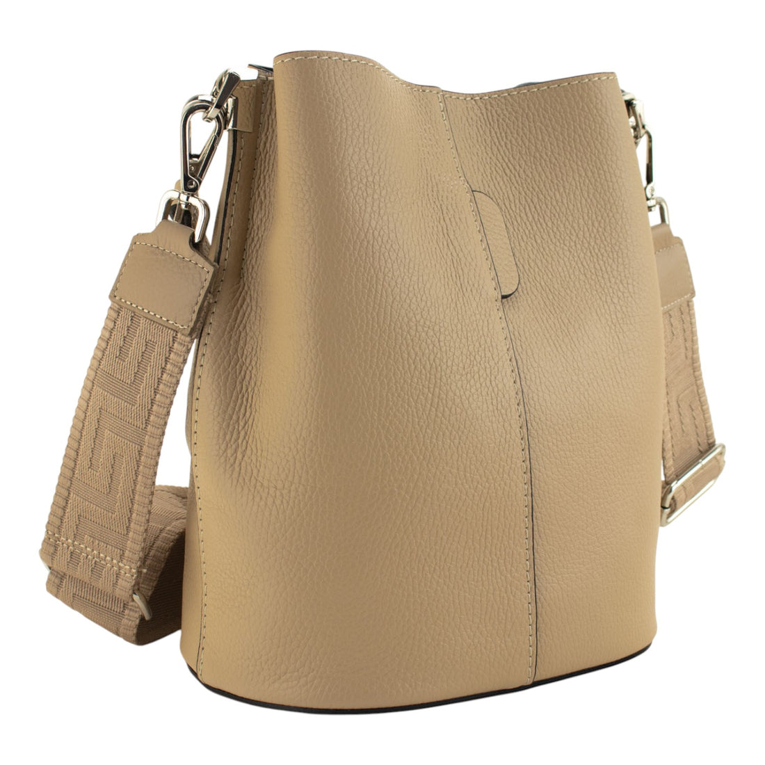 Bandolera Piel Pregato Secchio Taupe crema